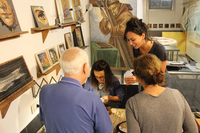 Ancient Mosaic Workshop in Rome - Cutting marble tiles and building your 7" x 5" masterpiece