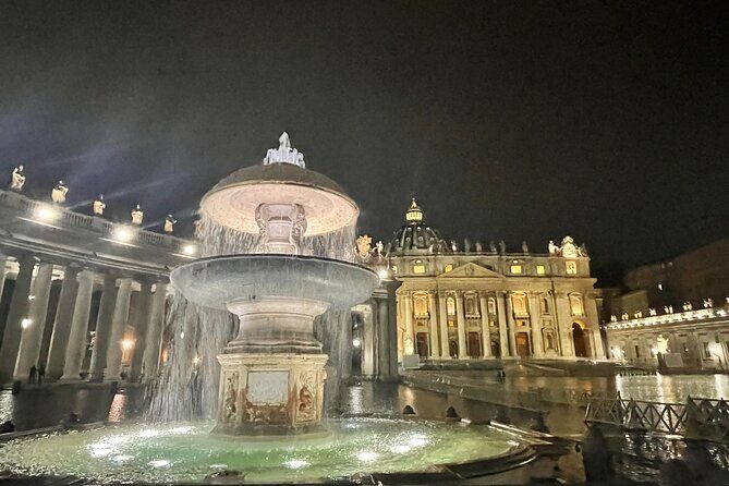 Best of Rome by Night Private Sightseeing Chauffeured Tour | pick up/Drop off - Stop 1: Piazza di Spagna and the Spanish Steps after dark