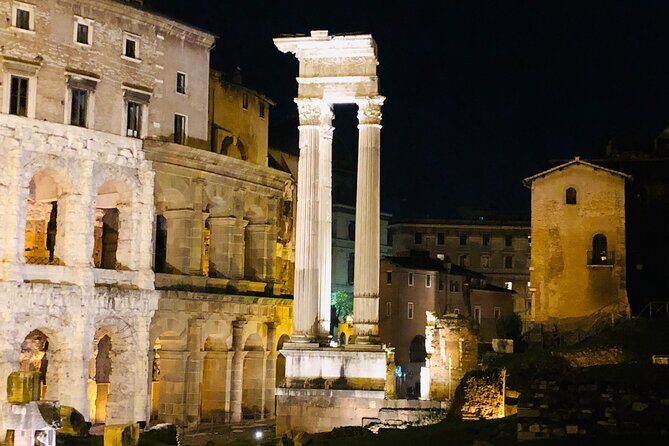 Best of Rome by Night Private Sightseeing Chauffeured Tour | pick up/Drop off - Stop 2: Trevi Fountain with night lighting and the coin tradition