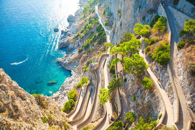 Capri, Anacapri & Blue Grotto: Small-Group Tour from Naples - Augustus Gardens: views of Faraglioni and Via Krupp