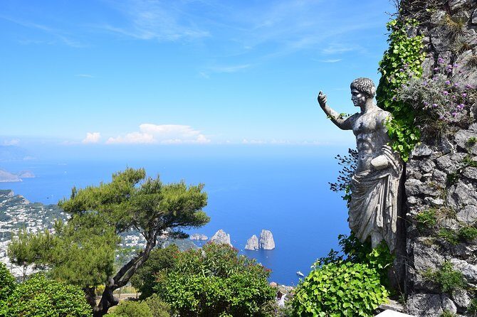 Capri Private Boat Stress Free Tour from Naples or Sorrento - La Piazzetta by Cable Car: Central Capri Without the Footrace