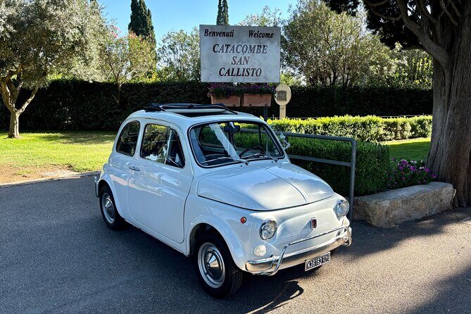 Catacombs, Appian, Aqueducts, in a Fiat500 with a local, Pick-up - Baths of Caracalla, then the Appian Way proper: why this drive matters