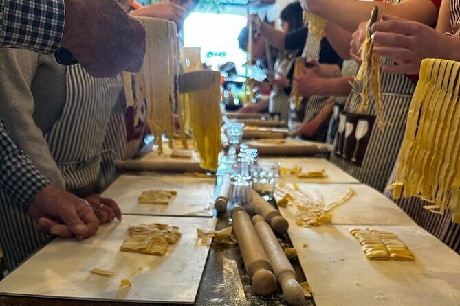 Cooking Class 2 Hour Spanish Steps - Fettucine and Tiramisù - Wine, water, limoncello, and the meal setup