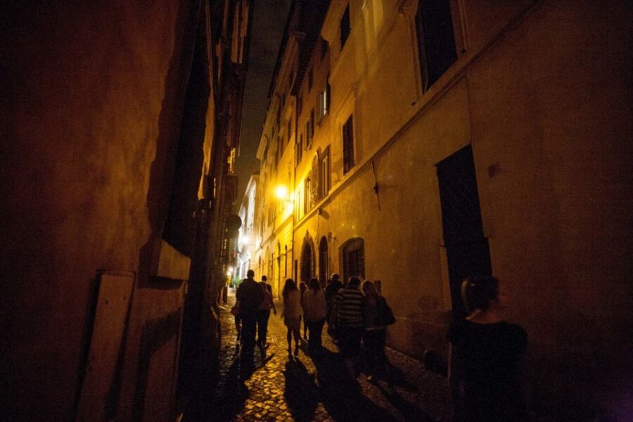 Dark Heart of Rome: Facts, Legends, and Mystery Tour - Via Giulia: Renaissance planning under streetlamp light