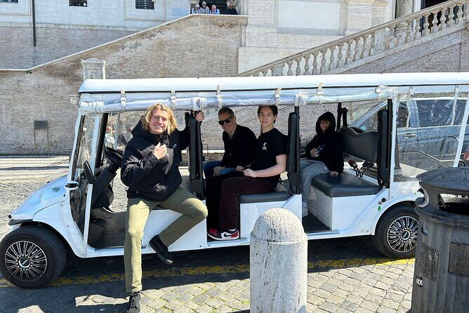 Enjoy Rome major attractions by Golfcart - Spanish Steps: a quick look at the slope and the church above