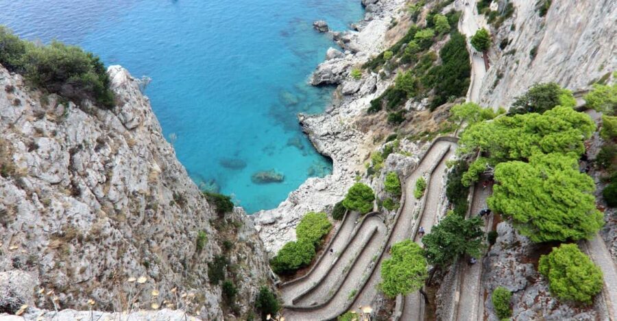 From Naples: Blue Grotto, Capri, and Anacapri Group Tour - Capri town: Piazzetta Umberto I, Via Camerelle, and easy browsing