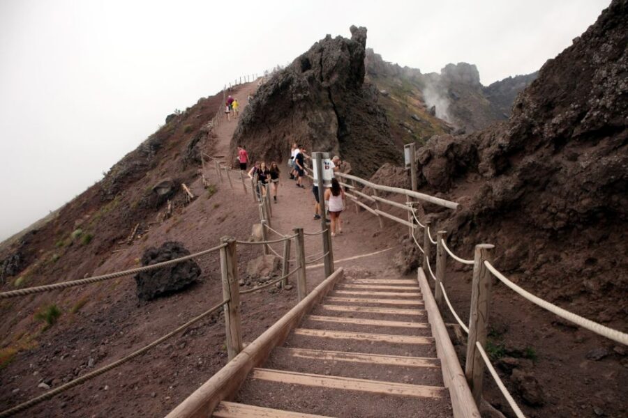 From Naples: Herculaneum, Mount Vesuvius & Pompeii Day Trip - Mount Vesuvius Crater Edge in 1.5 Hours