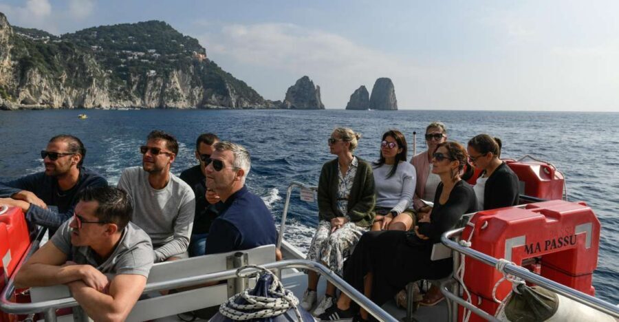 From Rome: Capri and Anacapri Guided Tour and Island Cruise - Boarding the Gulf of Naples cruise: where the day gets cinematic