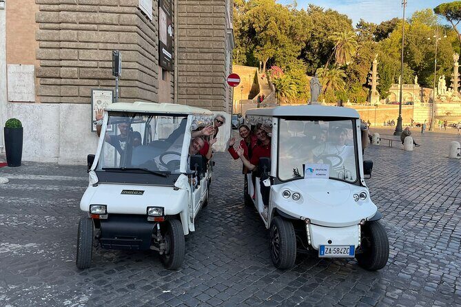 German Golfcart Tour - Trevi Fountain: coin toss time in a realistic window