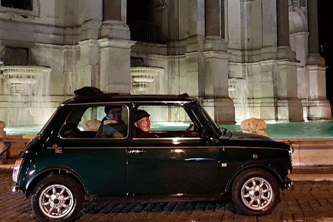 NIGHT TOUR THINK BIG, GO MINI! Rome in Mini Cooper Classic Cabrio - Hilltop views at Colle del Gianicolo and Turo Aventi keyhole