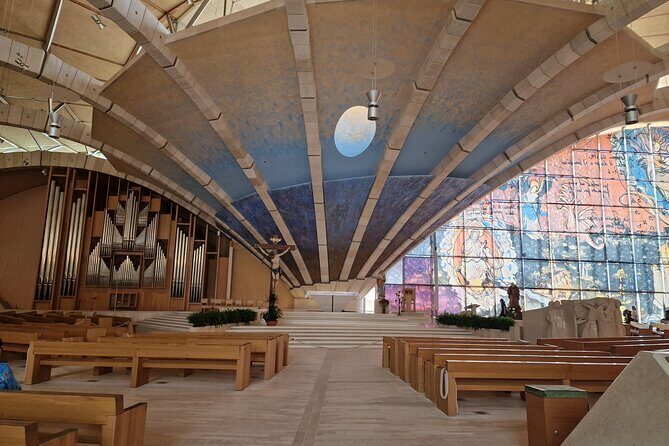 Padre Pio and St. Michael the Archangel Private Tour from Rome - Santa Maria delle Grazie sanctuary: conch-shell architecture made for pilgrims