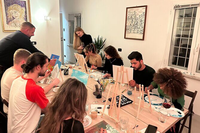 Paint and Free Flowing Wine Art Class in Rome with Pizza - Wine, pizza, and non-drinker options (how it fits the flow)