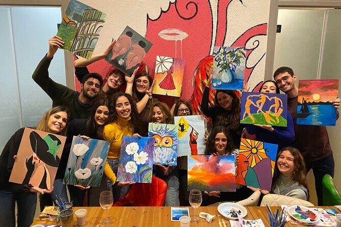 Paint & Wine Experience in Piazza Navona - Wine, soft drinks, and pizza: what to expect from the included food