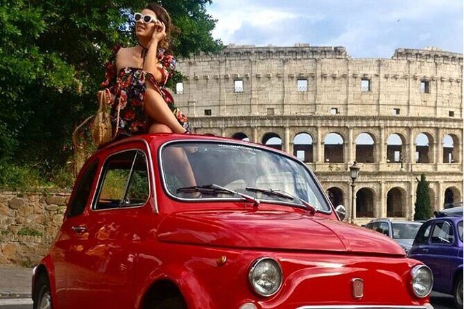Private: 3 hours panoramic tour of Rome aboard a vintage Fiat 500 - The 5:00 pm timing: golden light for viewpoints and streets