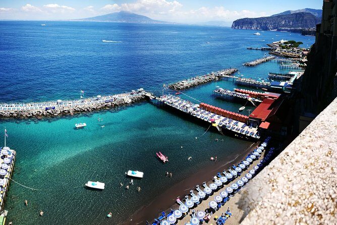 Private Day Tour of Pompeii, Sorrento and Positano with Pick Up - Positano: Church Dome Tiles, Marina Grande Beach Time