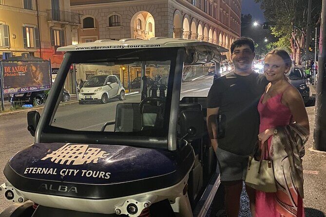 Private Golf Cart Twilight Tour Rome - St. Peter’s Square at night: big space, simple first win