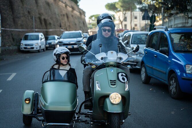 Private Vespa Sidecar Tour with Hotel Pickup - Aventine Hill drive and the Orange Tree Garden break