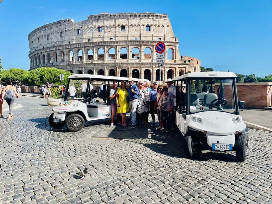 Rome: 4 hours Deluxe Golf cart Personalised Sightseeing tour - Pickup, Meeting Point, and Where You End Up