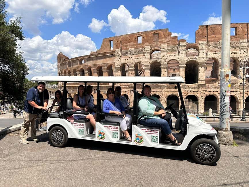 Rome: 4 hours Deluxe Golf cart Personalised Sightseeing tour - Colosseum and Trevi Fountain Photo Stops: High Impact, Short Visits