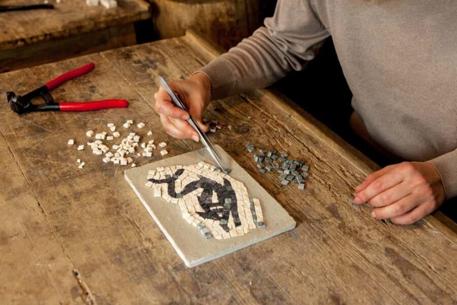 Rome: Ancient Mosaic Making Workshop - The workshop flow: Roman mosaic history, then hands-on cutting