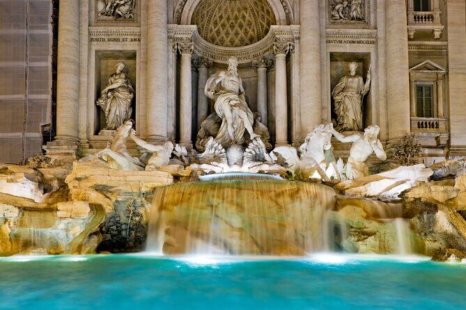 Rome at Night - Illuminating the Eternal City - Trevi Fountain Under the Lights: Coins, Statues, and Quick Magic