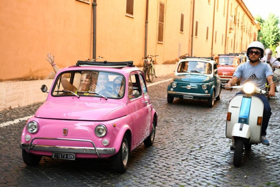 Rome: Aventine Hill Tour in Vintage Fiat 500 Convoy - Janiculum Hill Finish: Pantheon, Villa Medici, and Altare della Patria