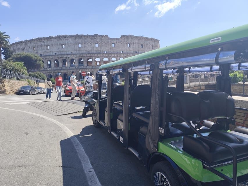 Rome: City Highlights Golf Cart Tour with Aperitivo - The Colosseum Stop: Photo Time Plus Guided Context