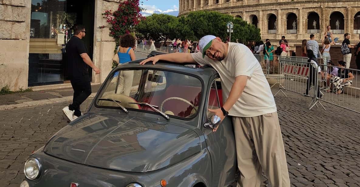 Rome: Fiat 500 private tour with a roman - Lateran Area Pass By, Then Piazza Vittorio Emanuele II Break Time