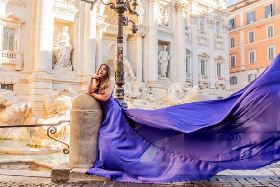 Rome: Flying Dress Photoshoot at Trevi Fountain - Poses, Spontaneous Shots, and How the Photographer Keeps It Easy