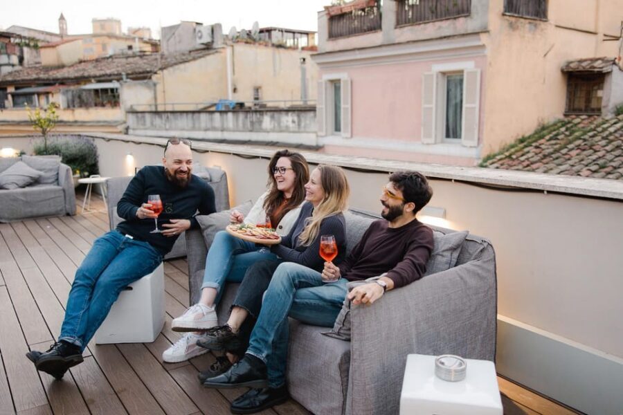 Rome: Food Tour of the Historic Center with Rooftop Spritz - Making your own spritz on a private rooftop with skyline views