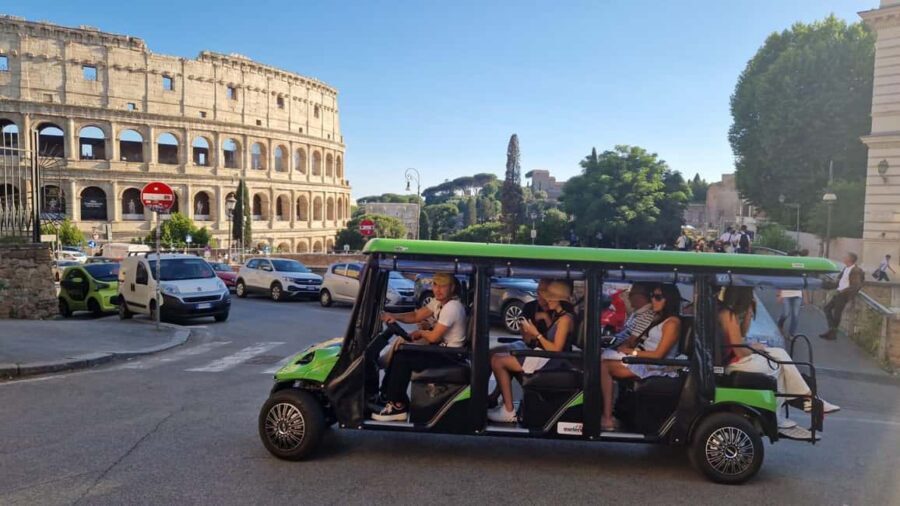 Rome: Golf Cart Tour with Artisanal Gelato Tasting - Colosseum start outside: orientation with a safety briefing