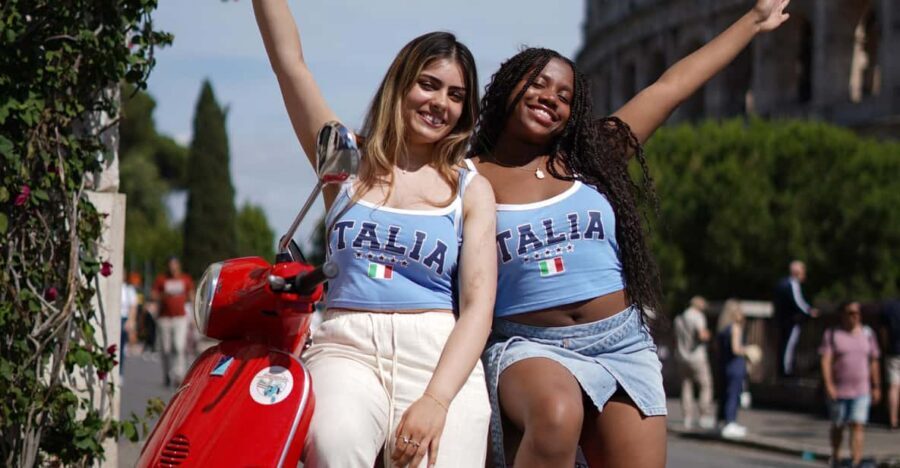 Rome: Guided Vespa Tour with Photo Stops - Caffè Roma meet-up: helmets on, passenger style, and feeling safe