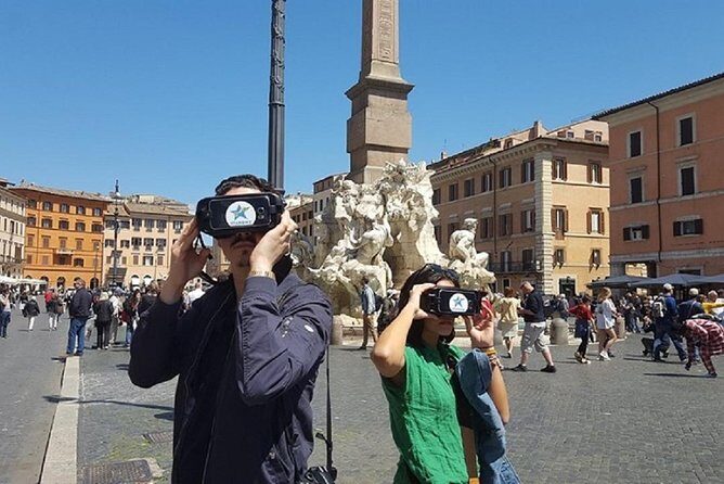 Rome Highlights Private Bike Tour - VR goggles and the “now vs. then” trick