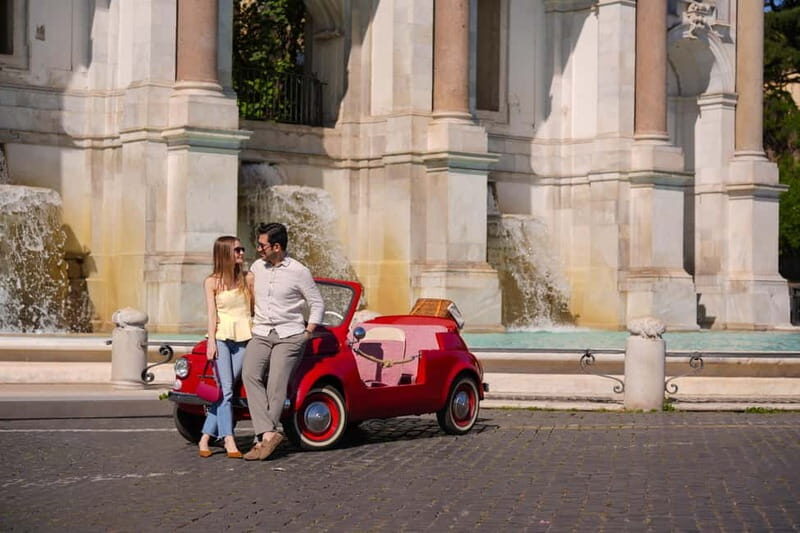Rome in a Fiat Jolly: Exclusive Vintage Ride & Photo Tour - Meeting the Fiat Jolly: Pomodoro Nero and Via Claudia 24