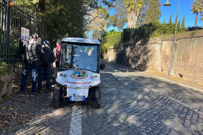Rome in a Golf Cart Shared tour of Catacomb Ancient Appian - Appian Way start: seeing original paving and the Imperial Gate of San Sebastiano
