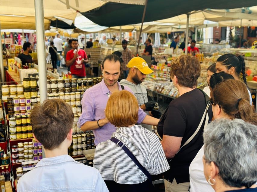 Rome: Jewish Quarter and Campo de' Fiori Street Food Tour - Campo de’ Fiori market tasting: street food, then wine