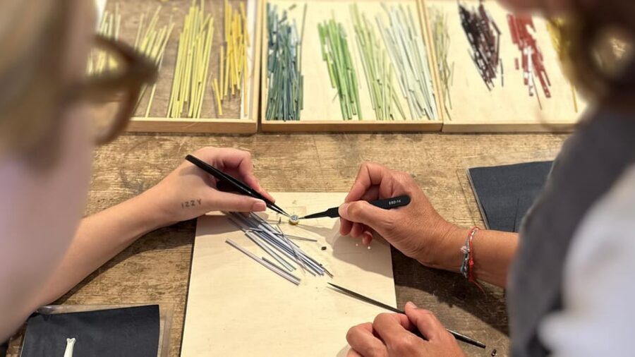 Rome: Micromosaic Jewelry Workshop - Choosing your silver pendant frame (with chain) made for this project