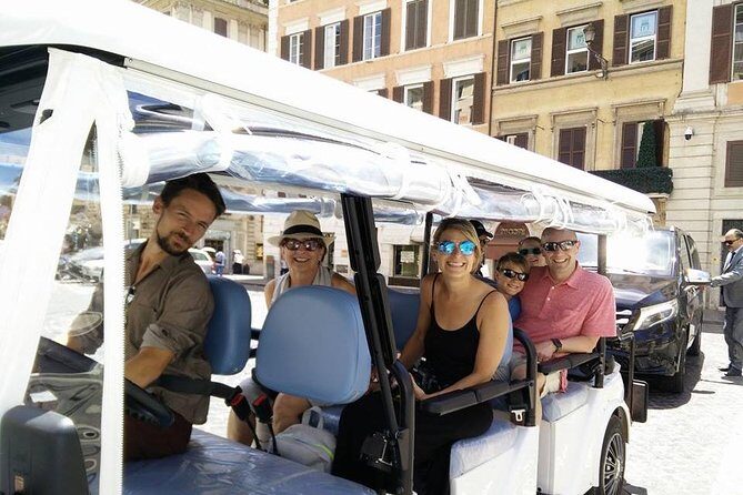 Rome Must See Golf Cart Tour: Pantheon Navona & Trevi Fountain - The meet-up point and the half-day flow (3 hours, two departure windows)
