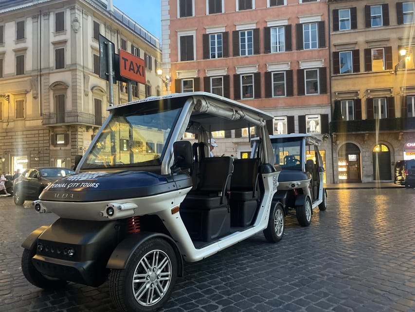 Rome: Private Golf Cart Twilight Tour Rome with Aperitivo - Getting around Rome at night, the easy way