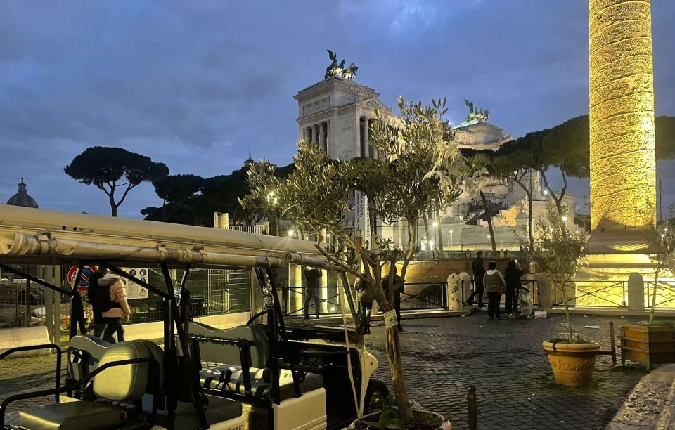 Rome: Private Golf Cart Twilight Tour Rome with Aperitivo - The route: how 2.5 hours turns into real sightseeing