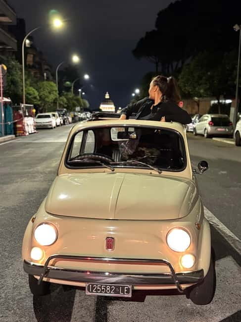 Rome: Retro Fiat 500 car tour with Pro-Photographer - Setting Off from Via Cavour 207 in a Retro Fiat 500