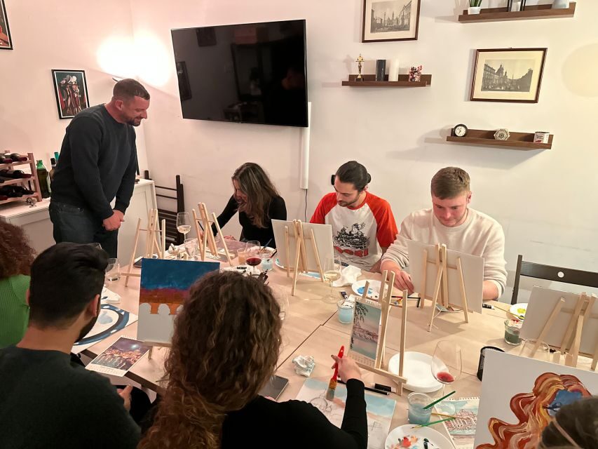 Rome: Small-Group Art Class with Wine - Unlimited wine and Roman pizza: the pacing is part of the design