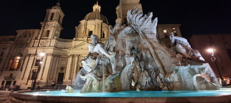 Rome: Trevi Fountain & Other Highlights Guided Tour at Night - Piazza Barberini: Triton and the Bees Fountain