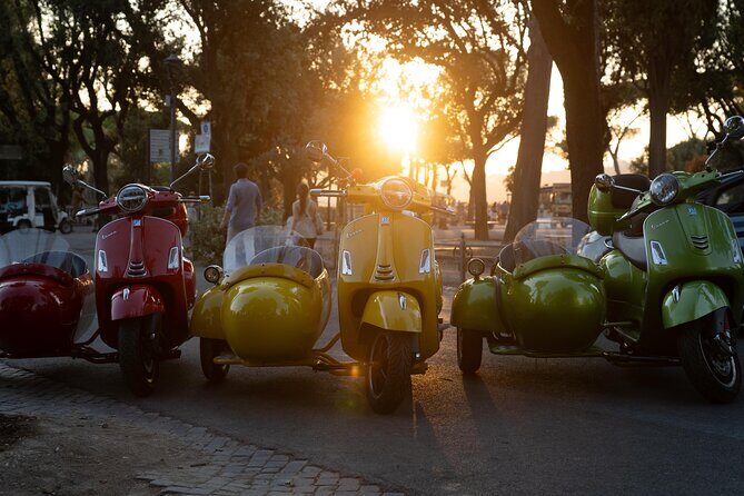 Rome Vespa Sidecar Tour — 90-Minute City Highlights Tour - Meeting at Piazza di San Pantaleo and getting ready to ride