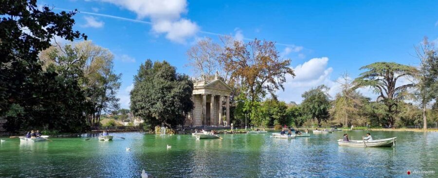 ROME: Villa Borghese Lake tour by boat paddling independently +aperitivo - Row Your Own Boat: 20 Minutes of Calm Control