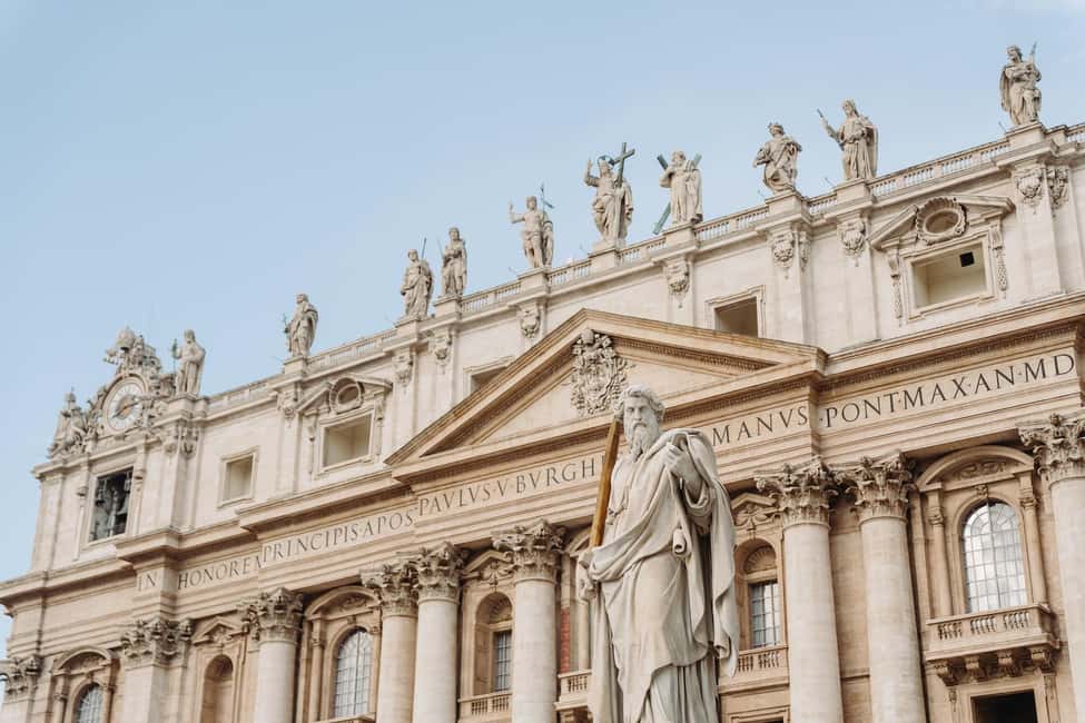 St. Peter’s Basilica Priority Access Tour with Dome & Crypt - Key things you should notice before you go