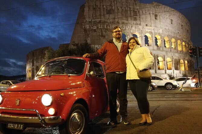 The Original Fiat 500 Night Tour of Rome - St. Peter’s Square after dark: big scale, quick wow