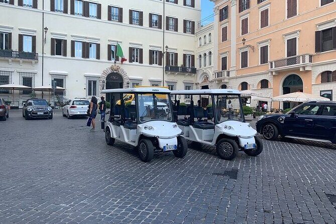 The Ultimate Golf Cart Tour Adventure - First swing past the Arch of Constantine and the power shift