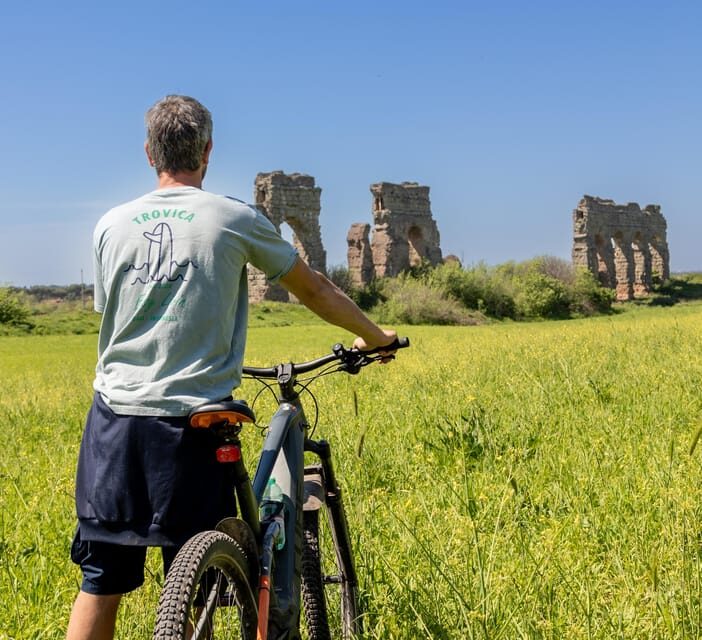 Top Electric MTB Adventure on Appian Way & Aqueducts, (26km) - Entering the Appian Way: Cobblestones, Power, and Confidence