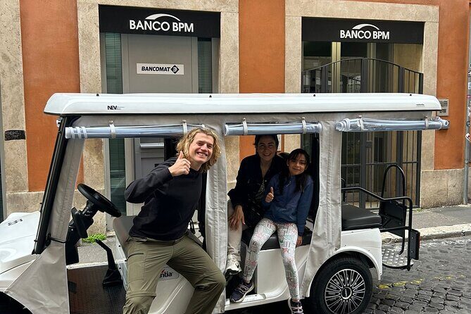Top Ten Rome Major Attractions by Golf Cart - Trevi Fountain wish moment and a simple photo plan